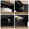 69.5" Wooden Armoire Wardrobe w/ Hanging Rod & 2 Doors - Large Capacity Storage Cabinet w/ Drawers - 4 of 4