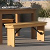 Taylor & Logan 40"x12" Ingles Solid Pine Folding Farm Bench Brown - 4 of 4