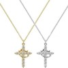 Clotth Rotatable Crown Cross Pendant Necklace, 18k Gold Plated Cross Necklace with Rotatable Crown, Diamond Cross Necklace for Women - 4 of 4