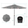 Sonkuki Patio 9FT LED Market Umbrellas With Solar Lights, Table Umbrella for Patio and Outdoor With Tilt Button for Deck and Pool - 3 of 4