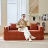 Chenille Folding Sofa Bed with Pillows - 6-in-1 Convertible Floor Couch & Sleeping Mattress with Removable Cover and Side Pocket - 3 of 4