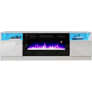 AMERLIFE TV Stand with Fireplace, LED Light Entertainment Center - 1 of 2