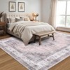 Vintage Area Rug 4 x 6 Washable Medallion Throw Rug with Non-Slip Backing, Foldable Distressed Low Pile Accent Carpet, Stain-Resistant Floor Cover - 3 of 4