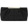 Clutch Evening Bag Elegant Pleated Satin Formal Handbag Simple Classy Purse for Women - 3 of 4