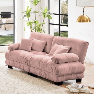 NicBex Couches for Living Room 2-Seater Sofa Cloud Couch Comfort Chenille Upholstered Sofa 2 Lumbar Pillows and 2 Throw Pillows for Bedroom - 1 of 4
