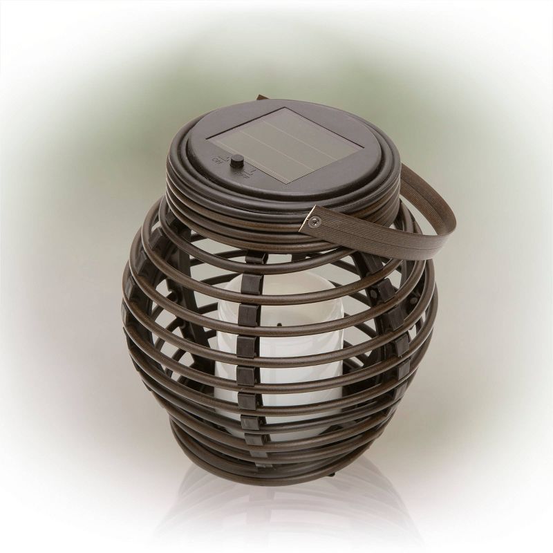 Solar Outdoor Lantern with Shepherd Hook Stake Brown - Alpine Corporation, 5 of 8