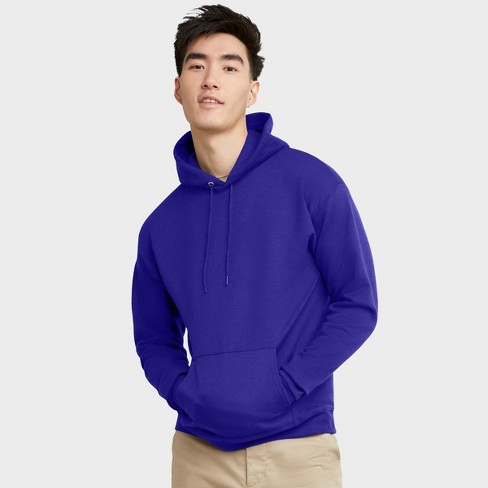 Hanes Ecosmart Men s Fleece Hoodie Purple M Target