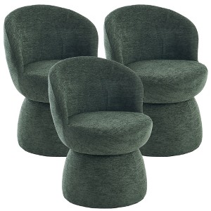 YOUNIKE Swivel Makeup Vanity Chair Boucle Fabric Barrel Accent Chair Upholstered Dining Chair 22" Wide Sofa Chair for Dressing Nook - 1 of 4