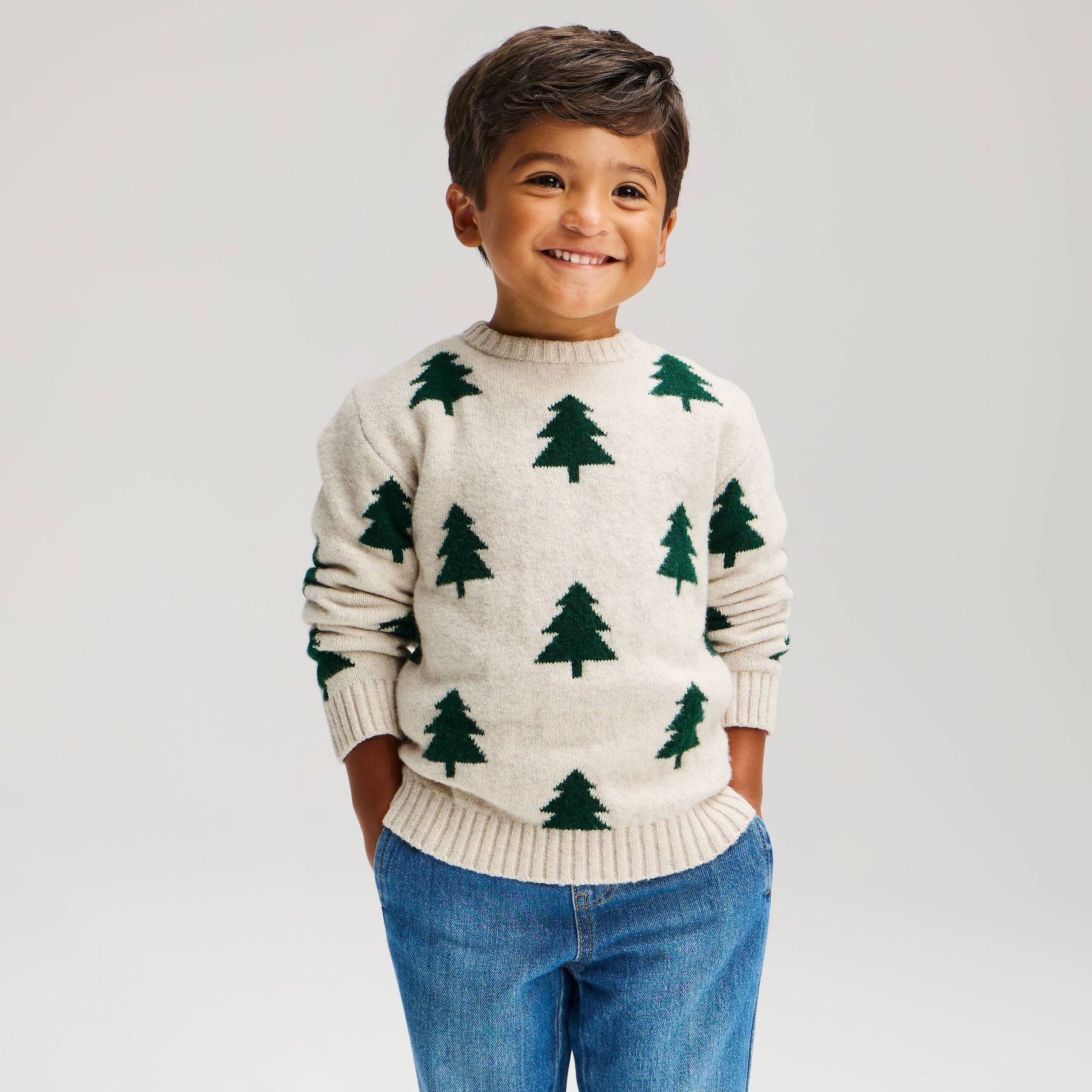 Toddler All Over Tree Knit Sweater - Cat & Jack™ Cream