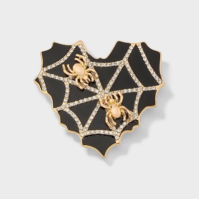 SUGARFIX by BaubleBar Web of Love Brooch - Black