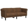 vidaXL Velvet Sofa Set - 2pc Brown Settee and Armchair, Modern Living Room Furniture with Sturdy Legs and Plush Comfort - 3 of 4