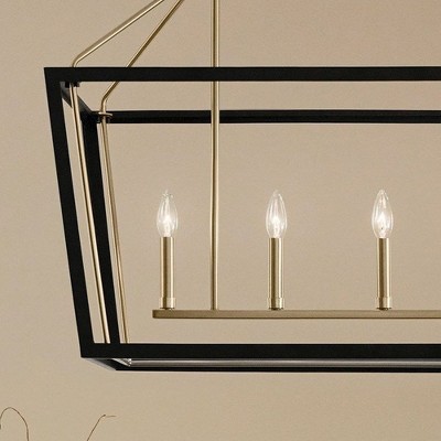 Delvin 44 Inch Champagne Bronze and Black Linear Chandelier