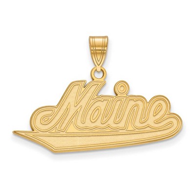 Black Bow Jewelry 14k Yellow Gold Maine Black Bears NCAA Large Pendant