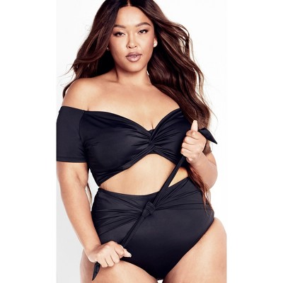 CITY CHIC | Women's Plus Size Sicilia Underwire Bikini Top - black - 22W