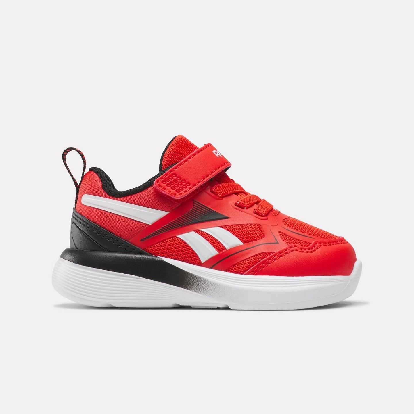 Детские кроссовки Reebok Rush Runner 6.0 Gore Lace Top Strap Running Shoes (Baby & Toddler) Size 8 Rival Red/Black/Ftwr White, цвет: Красный — фото 1