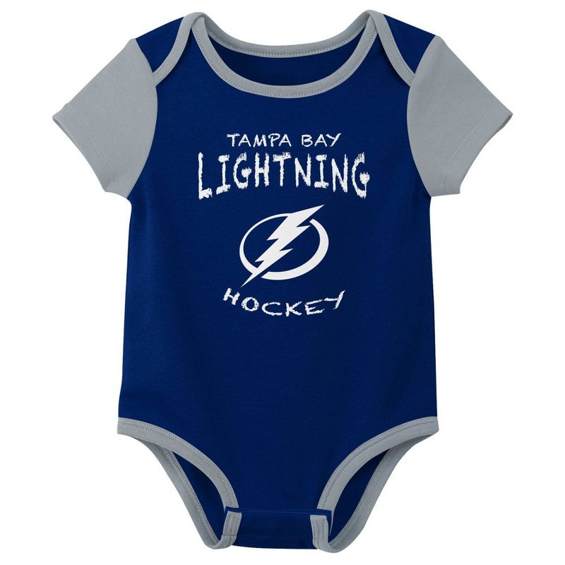 NHL Tampa Bay Lightning Infant Boys&#39; 3pk Bodysuit, 4 of 5