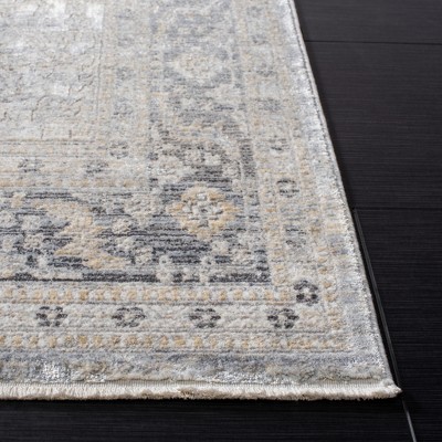 Grey and Ivory Hand-Knotted Wool Viscose Area Rug 4' x 6'