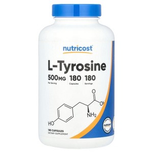 Nutricost L-Tyrosine, 500 mg, 180 Capsules - 1 of 2
