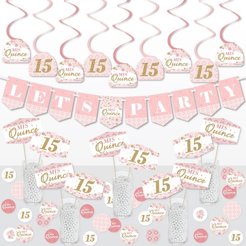 Big Dot of Happiness Mis Quince Anos - Quinceanera Sweet 15 Birthday Party Supplies Decoration Kit - Decor Galore Party Pack - 51 Pieces, 1 of 9