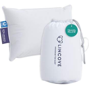Lincove Canadian Down Feather Travel Pillow - Luxurious Head and Neck Support for Comfortable Travel