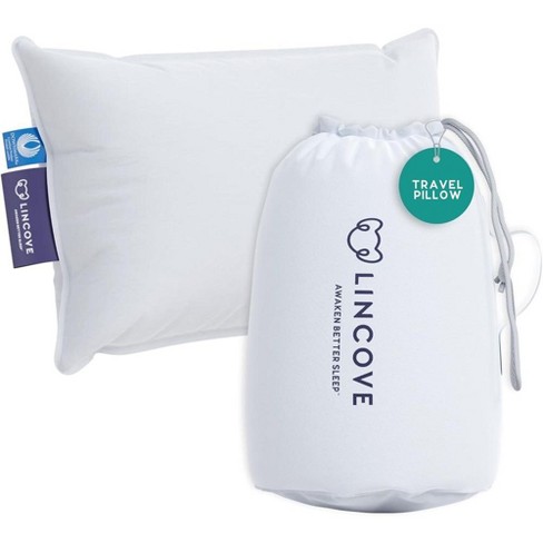 Lincove Canadian Down Feather Travel Pillow Luxurious Head And