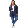 Agnes Orinda Women's Plus Size Long Sleeve Open Front Loose Solid Casual Knit Cardigans - 3 of 4