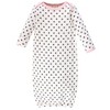 Touched by Nature Baby Girl Organic Cotton Long-Sleeve Gowns 3pk, Pink Gray Scribble, 0-6 Months - 3 of 4