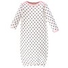 Touched by Nature Baby Girl Organic Cotton Long-Sleeve Gowns 3pk, Pink Gray Scribble, 0-6 Months - image 3 of 4