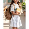 Girls Skirt High Waist Tiered Ruffle Knee Length Midi Skirt with Shorts and Pockets for 4-13Y - 2 of 4
