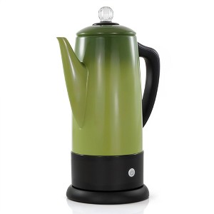 Elite Cuisine 12-Cup Electric Cordless Coffee Percolator - Olive Green - 1 of 4