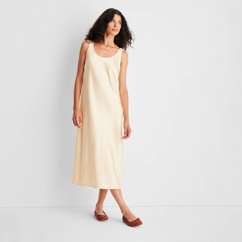 Women's Scoop Neck Strappy Midi Slip Dress - Future Collective™ with Reese  Blutstein Yellow XL