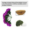 Artificial Geraniums Flowers with Brown Basket Set of 2, Artificial Hanging Flowers Plant, 12 Pcs Outdoor Flowers - 3 of 4