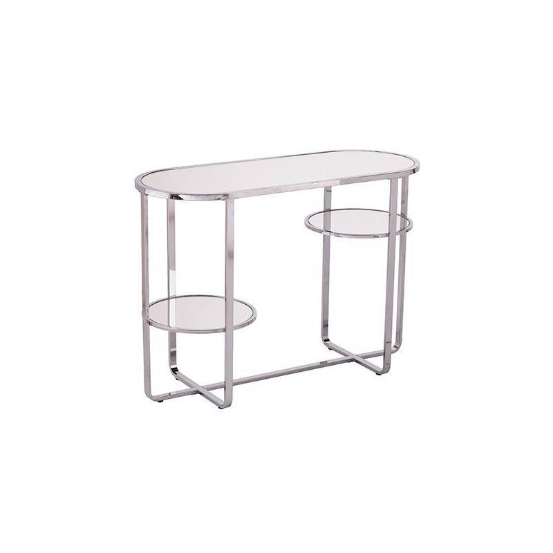Malissa Mirrored Console Table with Storage Silver - Aiden Lane, 5 of 8