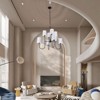 PAKOKULA 8-Light Matte Black Sputnik Chandelier with White Fabric Shade for Living Room Bedroom - 4 of 4