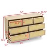 VYNXARIA Bedroom 7 drawer dresser, rattan dresser modern wooden chest of drawers with spacious storage space for bedroom hallway living room - 4 of 4