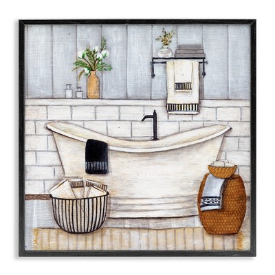 Stupell Industries Bathroom Farmhouse Style Tub, 24" x 24"