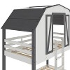 Child Craft Twin Over Twin House Bunk Bed for Kids, Low Wooden Montessori Bunk Bed, Easy Access Ladder to Top Bunk - 4 of 4