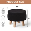 KTMBDW Storage Ottoman, Modern Round Footrest with Soft Padded Seat, Teddy Velvet Footstool with Wood Legs,Accent Small Table for Hallway, Living Room - 2 of 4