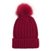 Anna-Kaci Women's Soft Knit Winter Beanie Hat with Satin-Lined Interior Ribbed Texture and Fluffy Pom Detail - 2 of 3