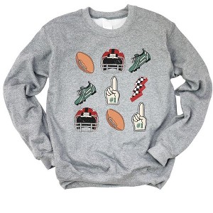Simply Sage Market Women's Graphic Sweatshirt Football Collage - 1 of 2