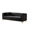 82'' Chenille Chesterfield Tufted 3-Seater Sofa with Copper Nailhead Trim, Metal Legs and Pull Buckle Design - 4 of 4