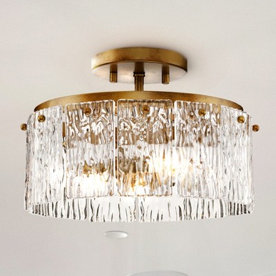 Urban Ambiance Luxury Glam Indoor Ceiling Light,  7-7/8''H x 12-5/8"W x 12-5/8''D,  Gold Ombre Finish, UHP4959