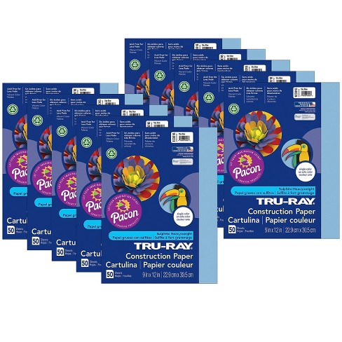 Pacon Tru-ray 9 X 12 Construction Paper Sky Blue 50 Sheets/pack 10 Packs  (pac103016-10) : Target