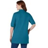 Woman Within Plus Size Elbow-Sleeve Polo Tunic - 3 of 4