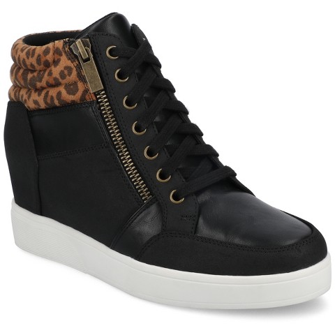 Женские кроссовки Journee Collection Journee Women's Clarity High Top Wedge Sneaker, Leopard/Camel 6