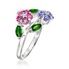 Ross-Simons 1.23 ct. t.w. Multi-Gemstone Flower Ring in Sterling Silver - 3 of 4