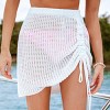 Women's White Crochet Ruched Cover-Up Mini Skirt -Cupshe - 4 of 4