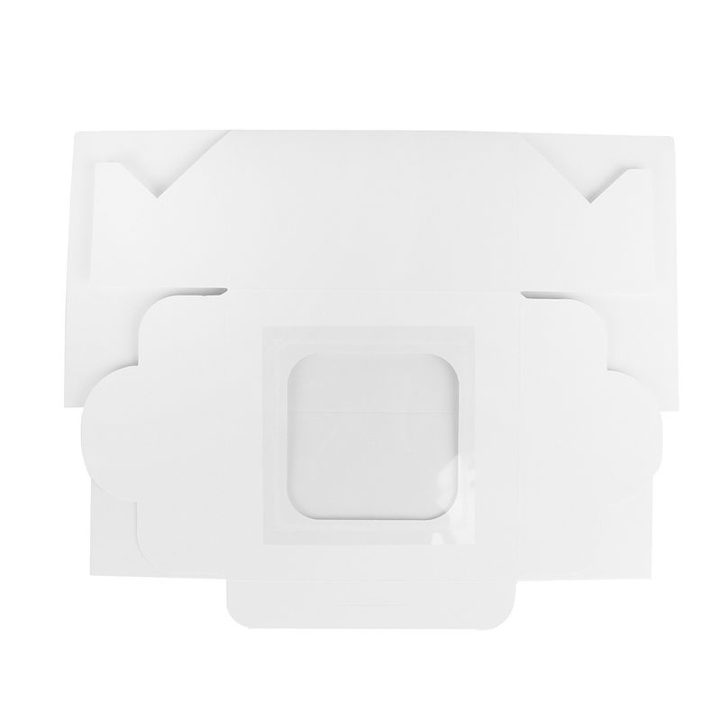 O'Creme White Cardboard Cake Box with Window, 8" x 8" x 4" - Pack of 5, 3 of 4