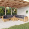 vidaXL 9-Piece Patio Lounge Set - Solid Teak Wood Outdoor Seating with Dark Gray Cushions –Easy Assembly - Flexible Layout for Garden, Terrace, Patio - 2 of 4