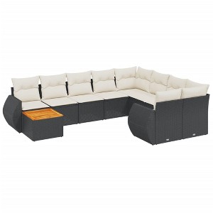 vidaXL Garden Sofa Set Black, Cream White - 1 of 4